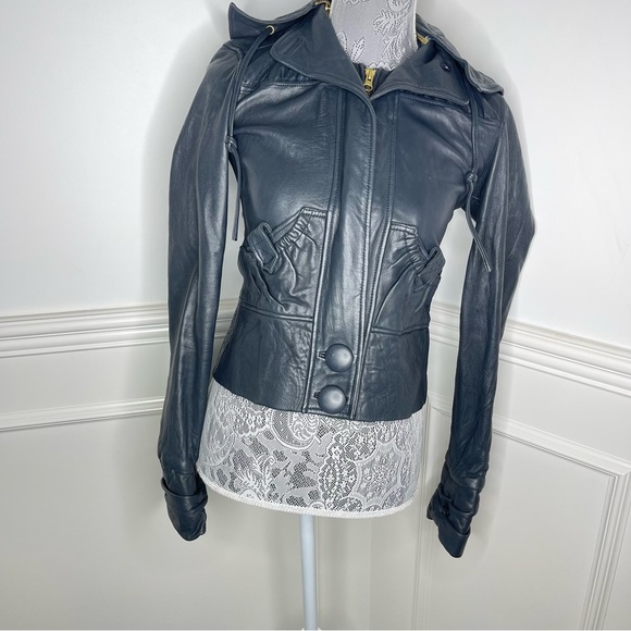 MIKE & CHRIS Black Leather Jacket - Picture 5 of 13